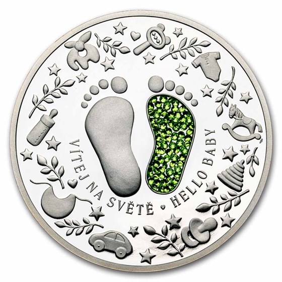 2025 Niue 1 oz Silver Proof Crystal Coin: Hello Baby 2025 Niue 1 oz Silver Proof Crystal Coin: Hello Baby