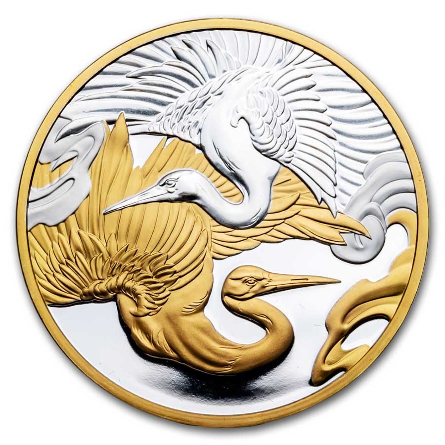 2025 Niue 1 oz Silver Proof Harmony & Longevity; Crane