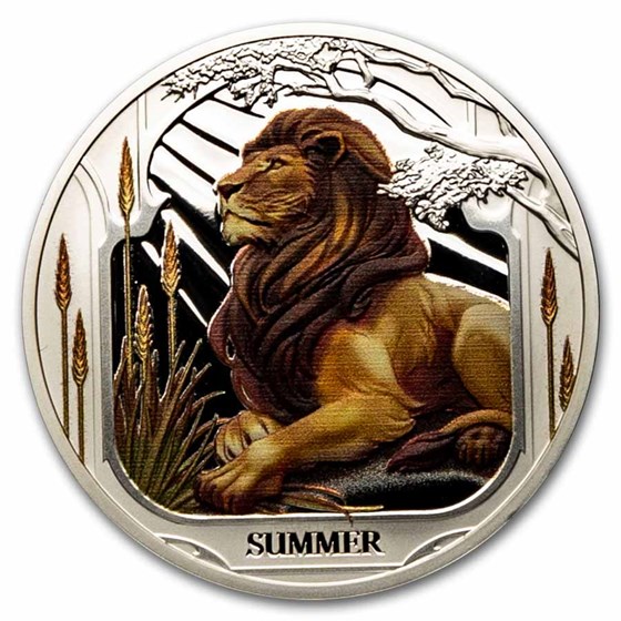 2025 Niue 1 oz Silver Proof Summer; Lion (with Box & COA) 2025 Niue 1 oz Silver Proof Summer; Lion (with Box & COA)
