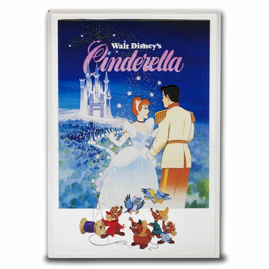 2025 Niue 10 oz Silver $20 Disney Cinderella Poster 75th Anniv.