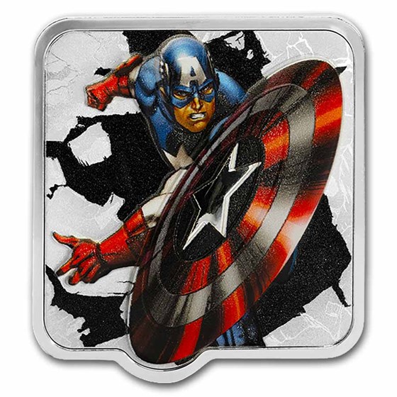 2025 Niue 2 oz Silver $3 Marvel Smash Series: Captain America UHR 2025 Niue 2 oz Silver $3 Marvel Smash Series: Captain America UHR