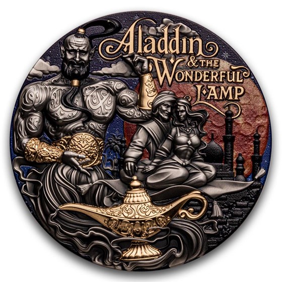 2025 Niue 2 oz Silver Aladdin & The Wonderful Lamp w/ Box & COA