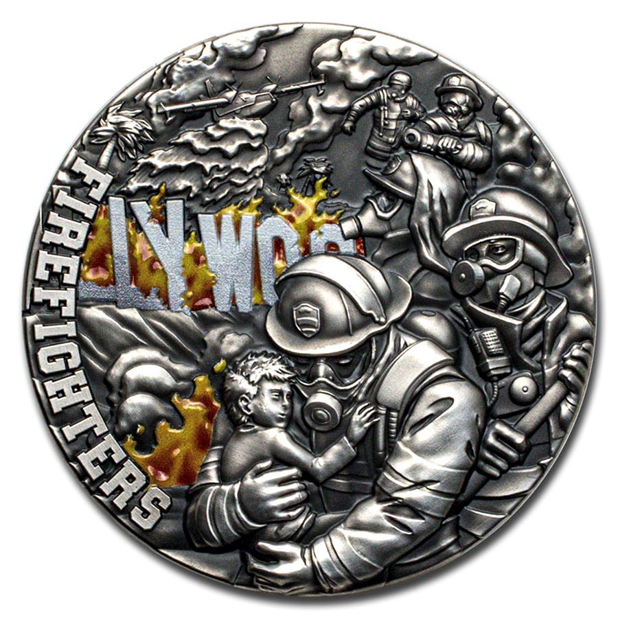 2025 Niue 2 oz Silver Firefighters (with Box & COA)