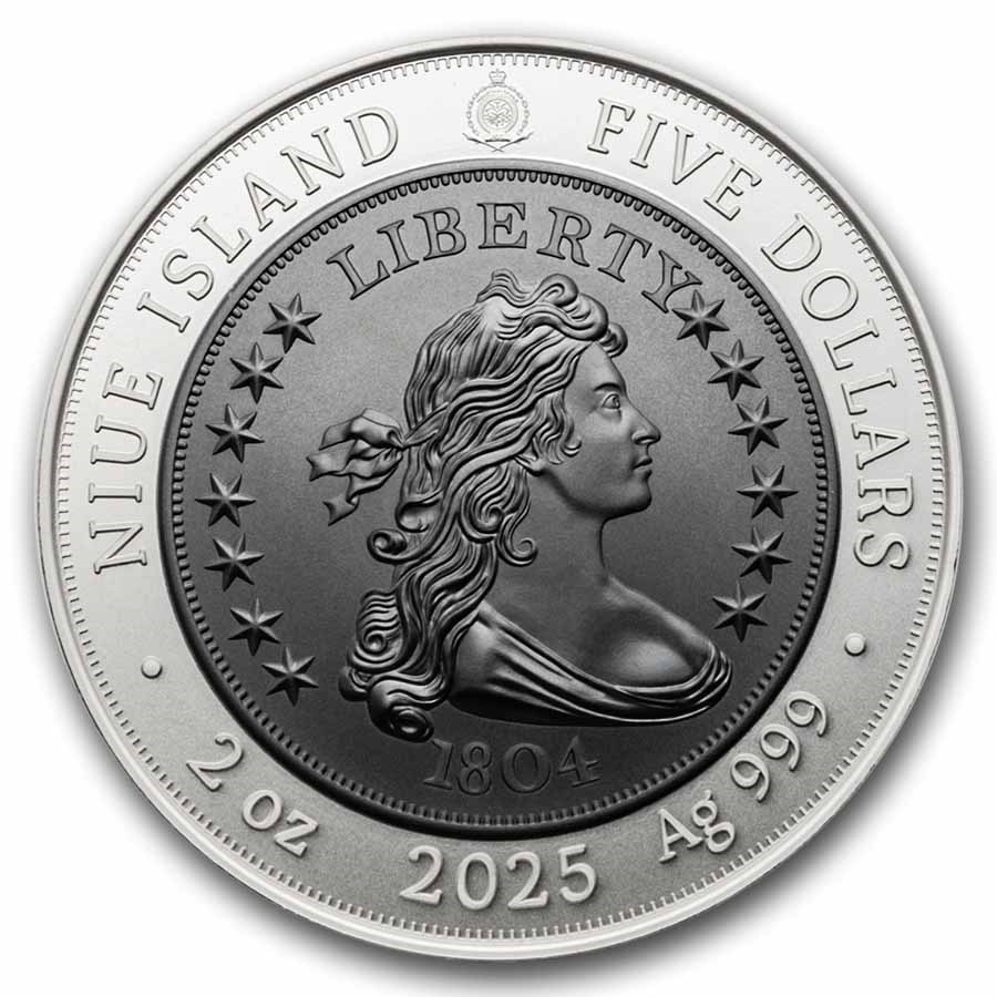 2025 Niue 2 oz Silver Greatest U.S. Coins:1804 Draped Bust Dollar