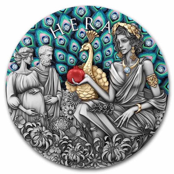 2025 Niue 2 oz Silver Hera w/ Crystals (Box & COA) 2025 Niue 2 oz Silver Hera w/ Crystals (Box & COA)