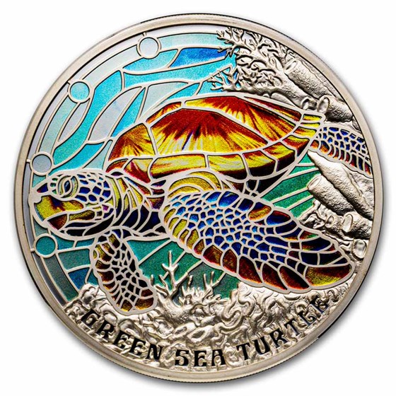 2025 Niue 2 oz Silver Proof Nature's Window: Green Sea Turtle 2025 Niue 2 oz Silver Proof Nature's Window: Green Sea Turtle