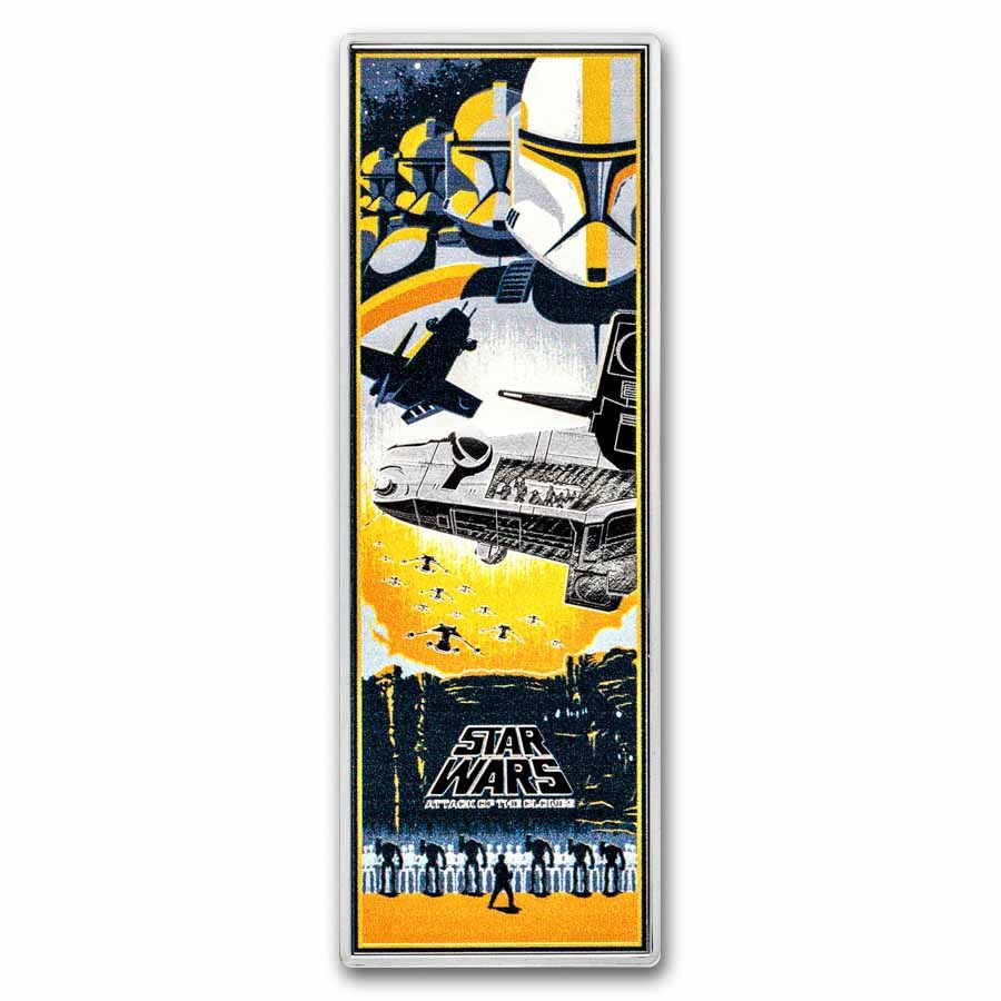 2025 Niue 3 oz Silver $5 Star Wars: Attack of the Clones Banner