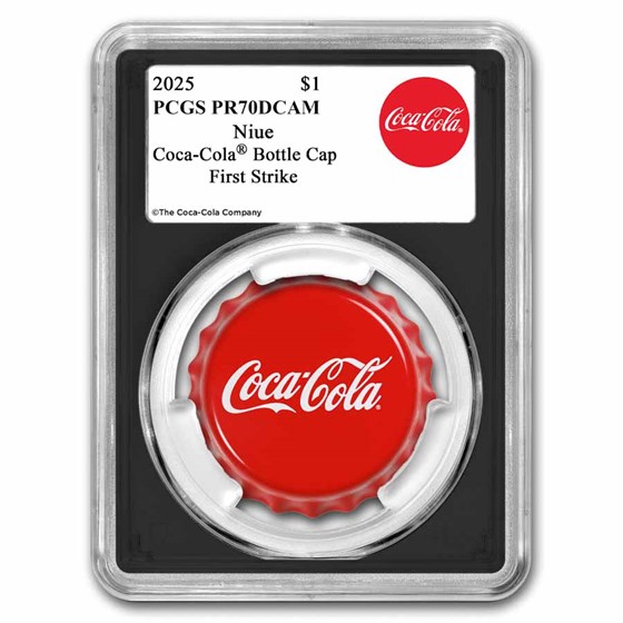 2025 Niue 6 gram Silver Coca-Cola® Bottle Cap - PR-70 PCGS (FS) 2025 Niue 6 gram Silver Coca-Cola® Bottle Cap - PR-70 PCGS (FS)