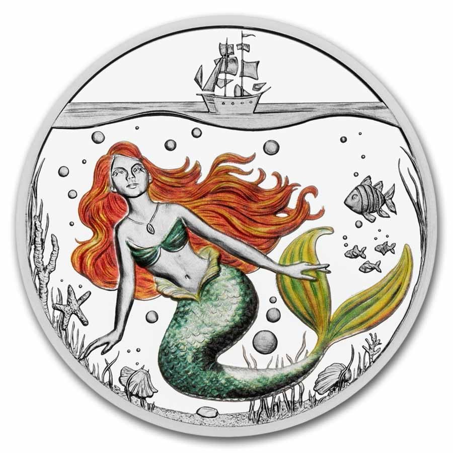 2025 Niue Ag Proof Colorized H.C. Andersen: The Little Mermaid