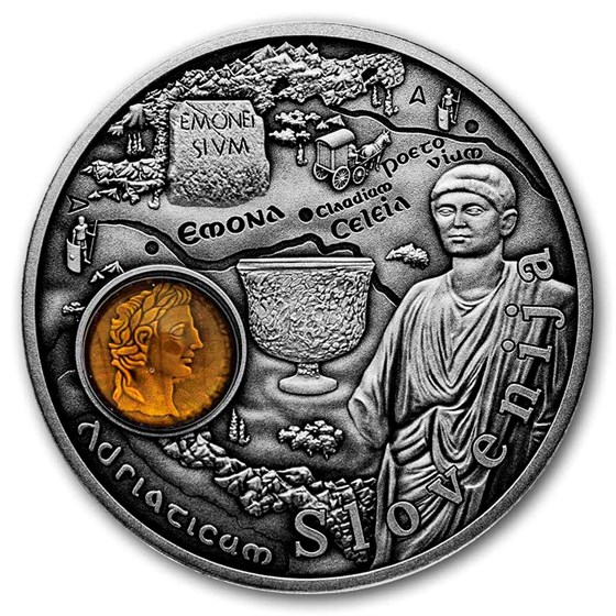 2025 Niue Silver Antique Amber Route: Slovenia (w/ Box & COA)