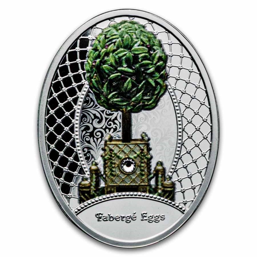 2025 Niue Silver Faberge Eggs: Bay Tree (Box & COA)