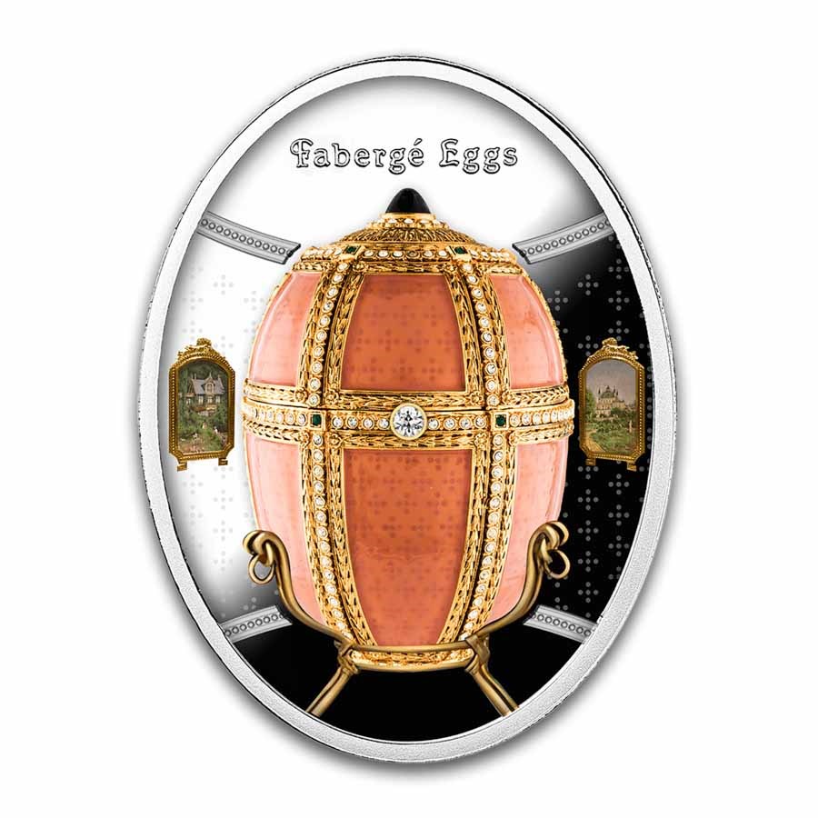 2025 Niue Silver Faberge Eggs: Danish Palaces Egg (Box & COA)