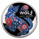 2025 Niue Silver Spirit Animals; Wolf (With Box and COA)