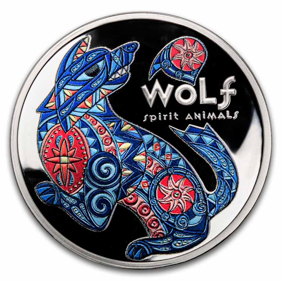 2025 Niue Silver Spirit Animals; Wolf (With Box and COA)