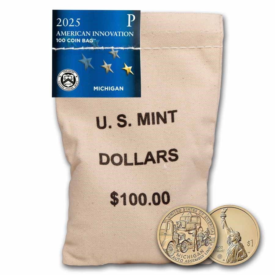 2025-P American Innov. $1 Auto Assembly Line 100-Coin Bag (MI)