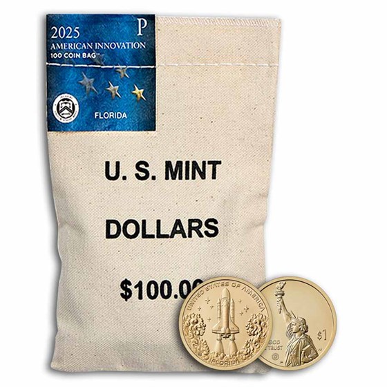 2025-P American Innovation $1 Space Shuttle 100-Coin Bag (FL) 2025-P American Innovation $1 Space Shuttle 100-Coin Bag (FL)