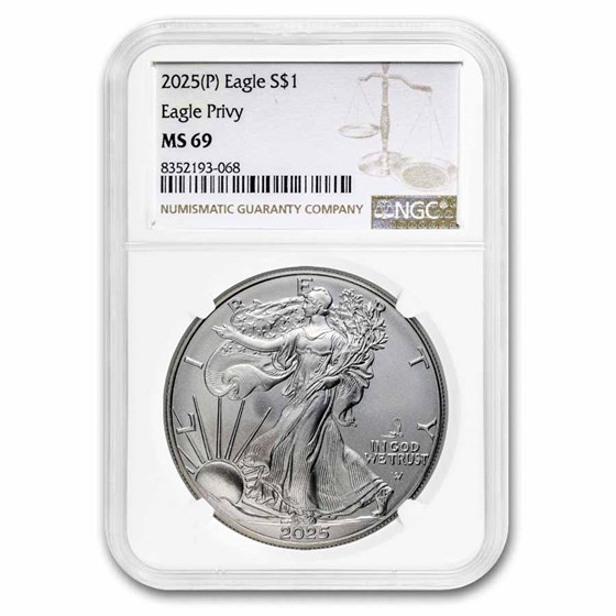 2025-(P) American Silver Eagle (Eagle Privy) MS-69 NGC 2025-(P) American Silver Eagle (Eagle Privy) MS-69 NGC