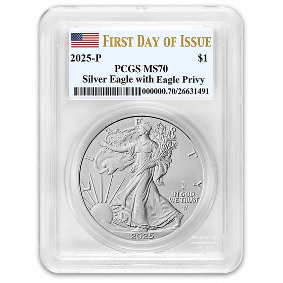 2025-(P) American Silver Eagle (Eagle Privy) MS-70 PCGS (FDI) 2025-(P) American Silver Eagle (Eagle Privy) MS-70 PCGS (FDI)