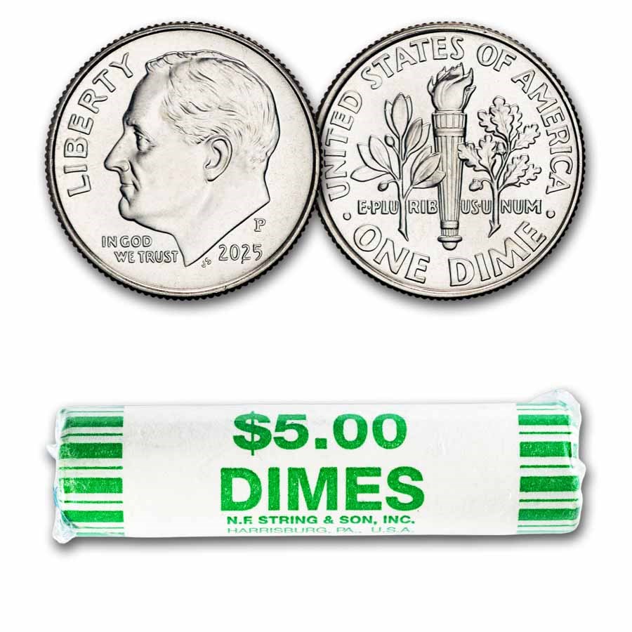 2025-P Roosevelt Dime 50-Coin Roll BU
