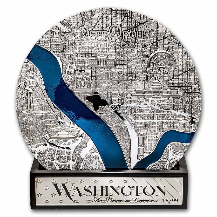 2025 Palau 1 kilo Silver Tiffany Art Metropolis: Washington D.C.