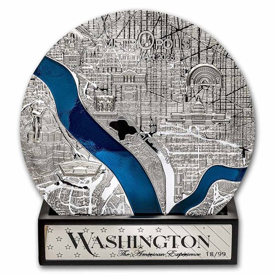2025 Palau 1 kilo Silver Tiffany Art Metropolis: Washington D.C. 2025 Palau 1 kilo Silver Tiffany Art Metropolis: Washington D.C.