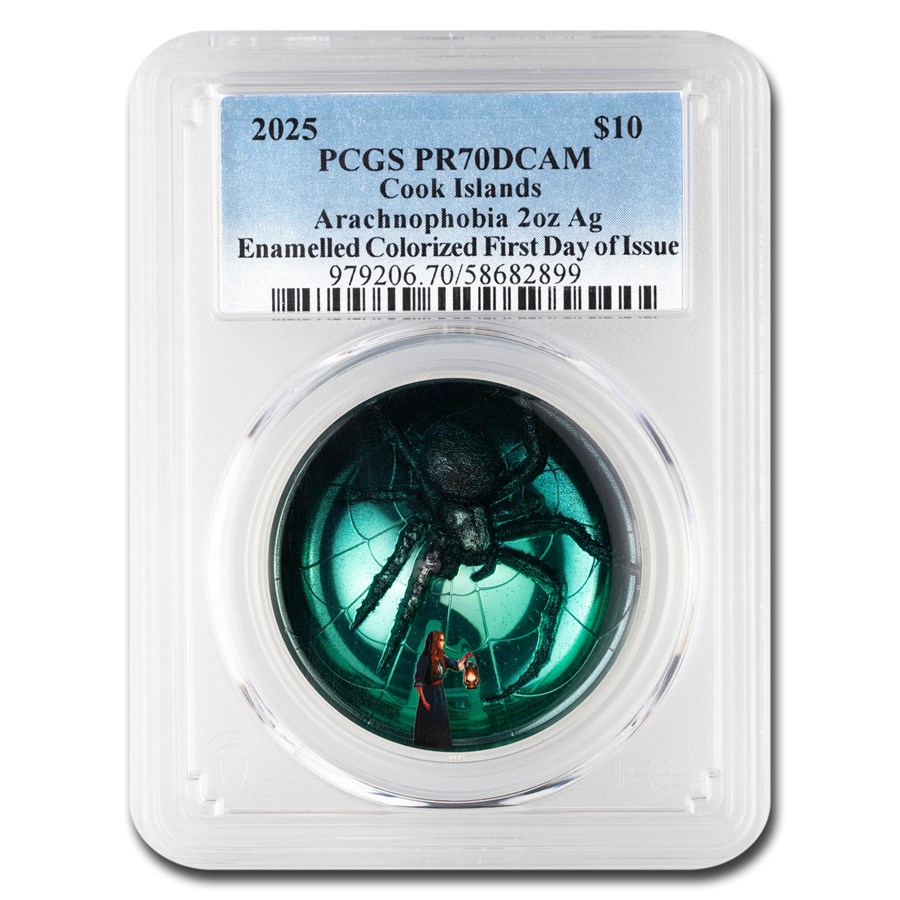 2025 Palau 2 oz Silver Phobias; Arachnophobia PR-70 PCGS (FDI)
