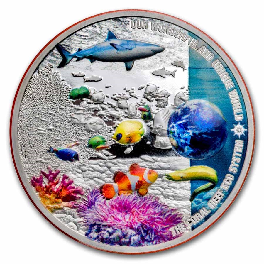 2025 Palau 2 oz Silver Proof Our Earth: Coral Reef Ecosystems