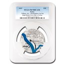 2025 Palau 3 oz Ag Tiffany Art Metropolis Washington PR-70 PCGS