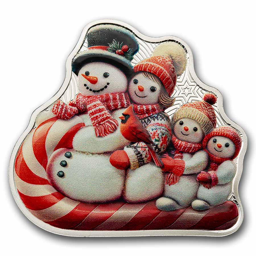 Buy 2025 PAMP 1 oz Silver Shaped/Colorized Snowman Sleigh | APMEX
