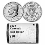 2025-P&D Kennedy Half Dollar 20-Coin 2 Rolls Set (Mint Wrapped)