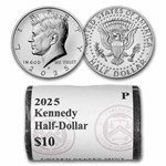 2025-P&D Kennedy Half Dollar 20-Coin 2 Rolls Set (Mint Wrapped)