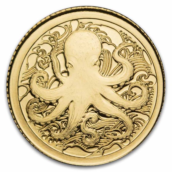 2025 Pitcairn Islands 1/2 gram Gold Ocean Wonders: Octopus