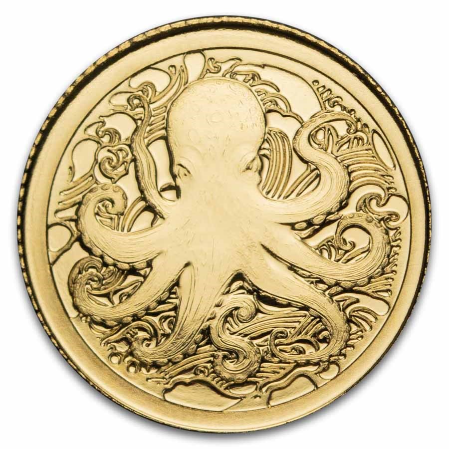 2025 Pitcairn Islands 1/2 gram Gold Ocean Wonders: Octopus