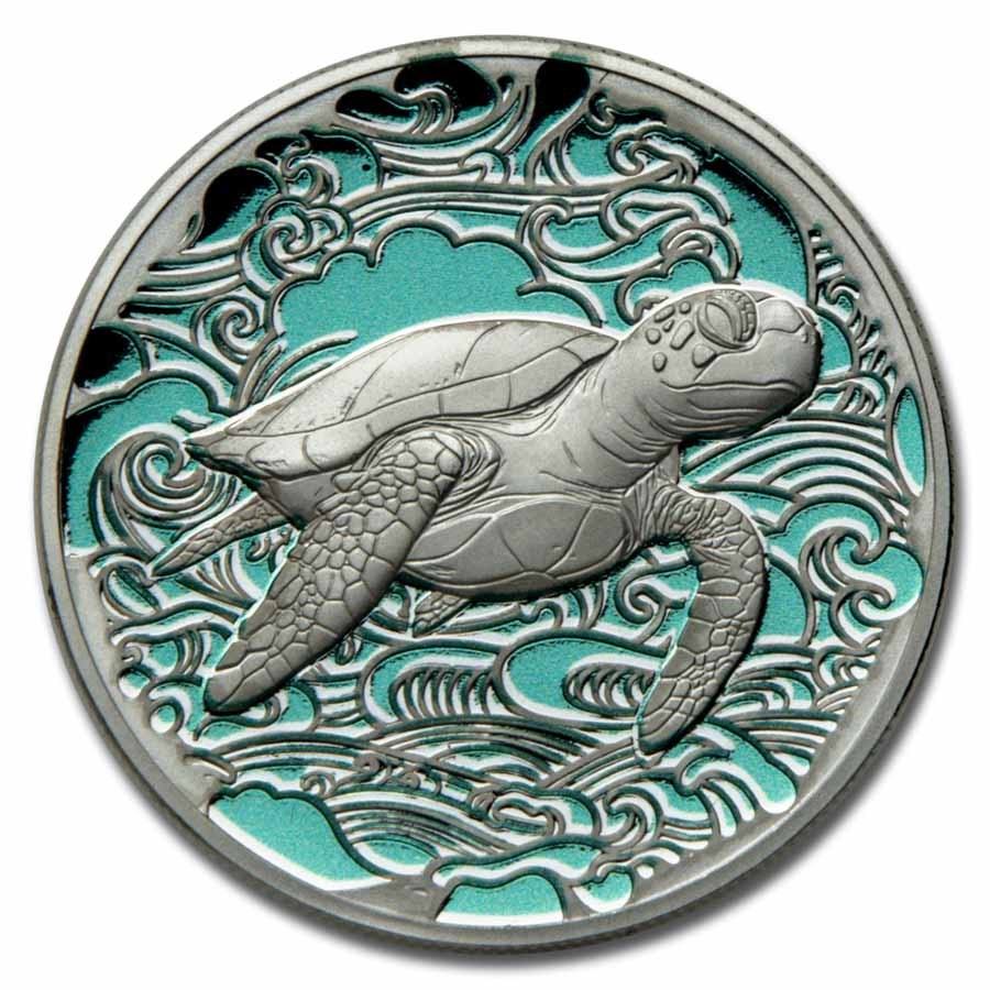 2025 Pitcairn Islands 1 oz Ocean Wonders: Turtle (w/ Box & COA)