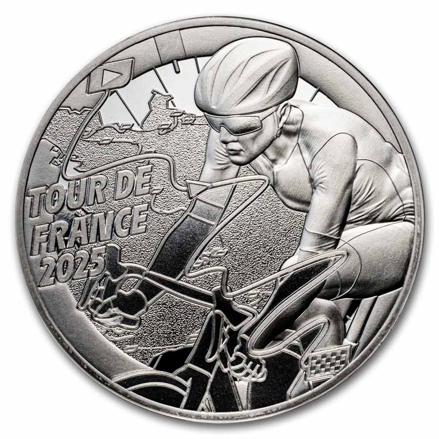 2025 Proof Silver €10 Tour de France Route w/ Box & COA