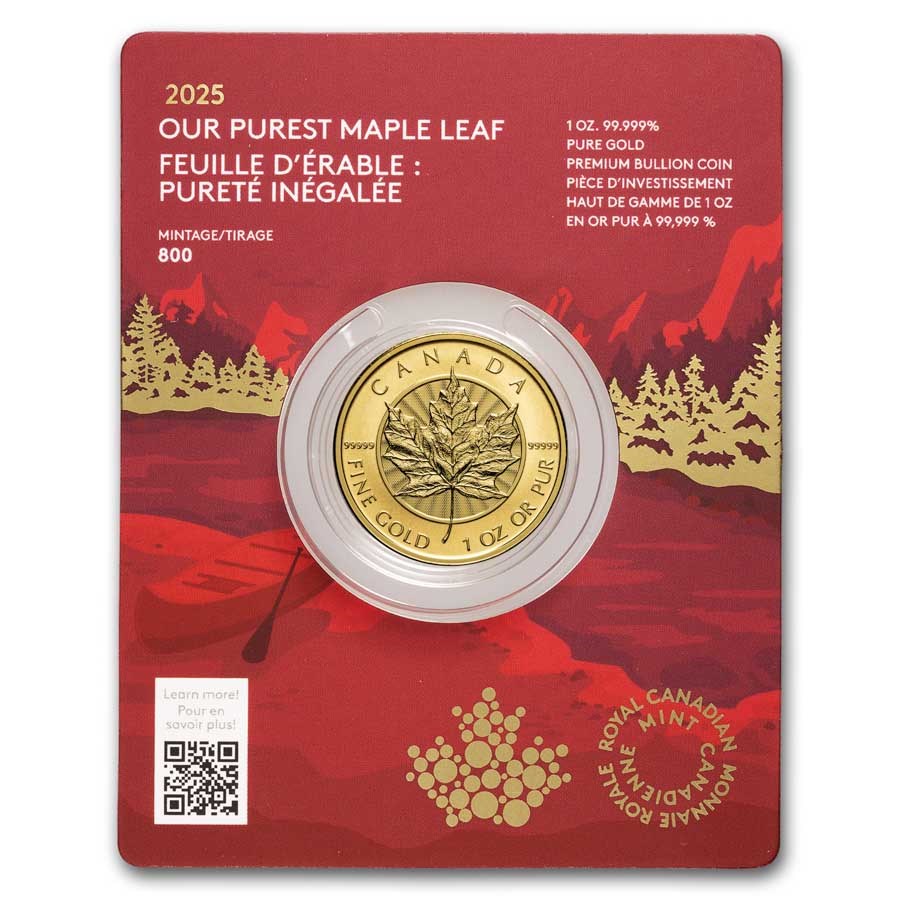 2025 RCM 1 oz Au $200 Purest Maple Leaf .99999 Assay (Abrasions)