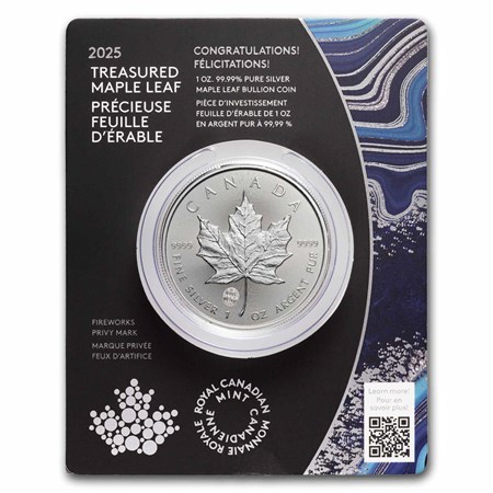 Buy 2025 Canadian 1 oz Silver Treasured Silver Maple Leaf | APMEX