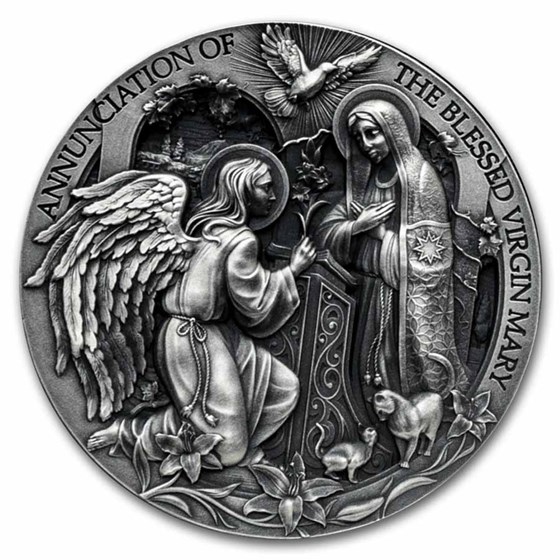 2025 Rep. of Cameroon 2 oz Silver The Annunciation (w/ Box & COA) 2025 Rep. of Cameroon 2 oz Silver The Annunciation (w/ Box & COA)