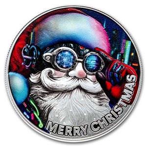 2025 Republic of Cameroon 1/2 oz Silver Cyber Santa Claus
