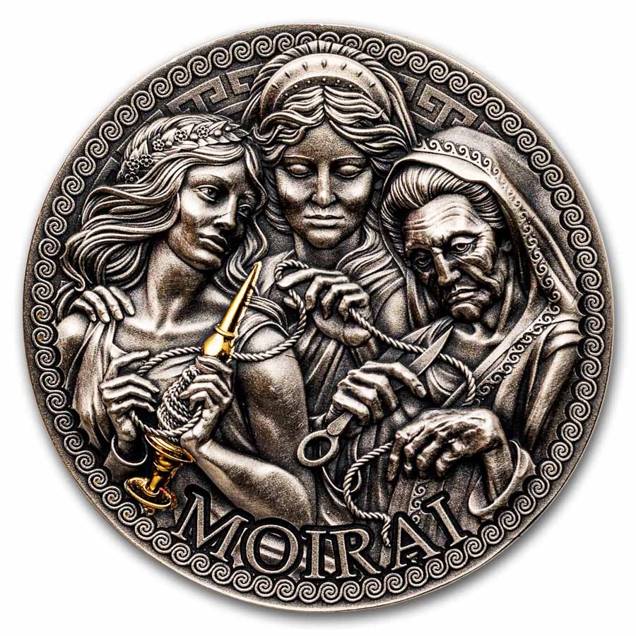 2025 Republic of Cameroon 1 oz Silver Greek Mythology; Moirai