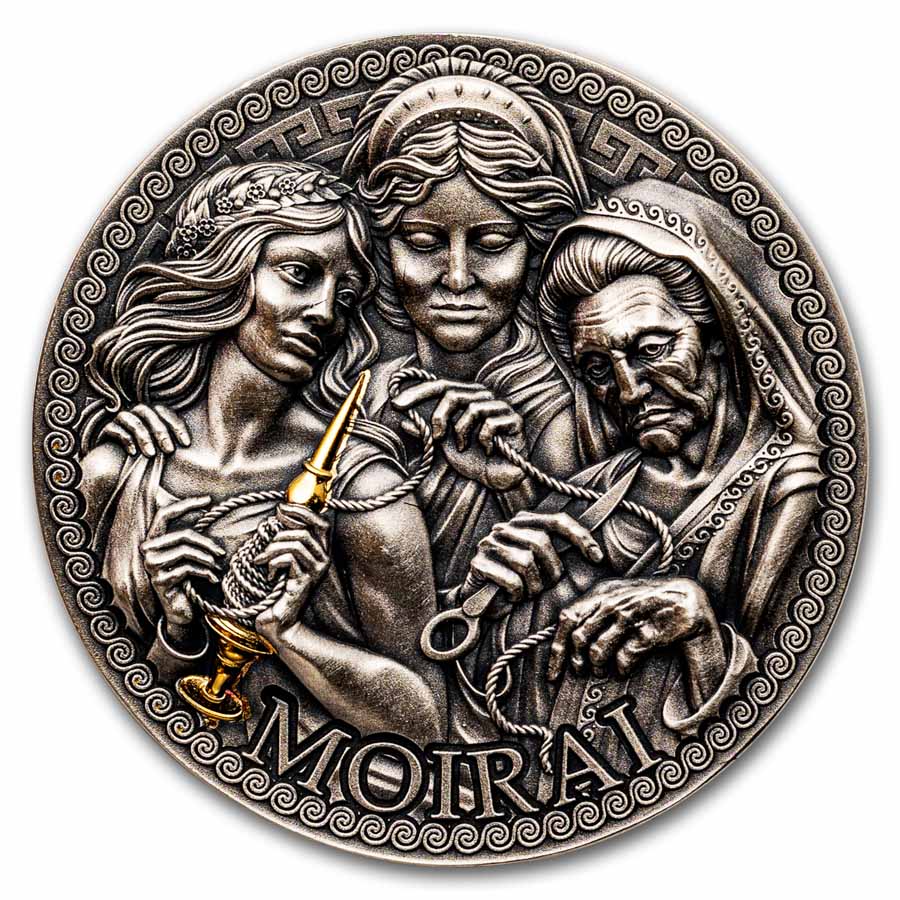 2025 Republic of Cameroon 1 oz Silver Greek Mythology; Moirai