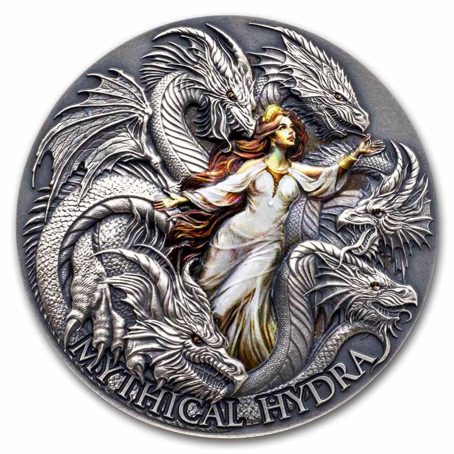 2025 Republic of Cameroon 2 oz Silver Dragonology; Mythical Hydra