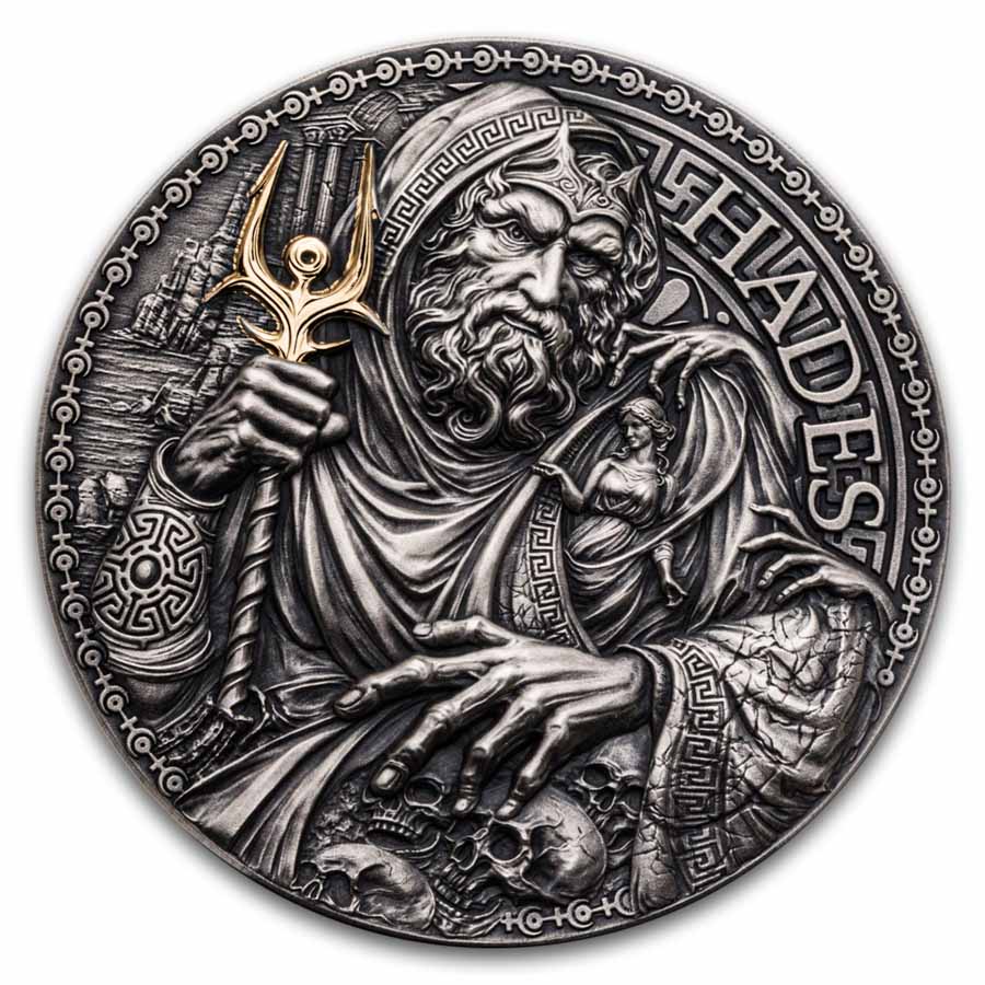 2025 カメルーン　偉大なるギリシャ神話　ハデス　２オンス銀貨アンティーク 2025 Republic of Cameroon 2 oz Silver Greek Mythology; Hades