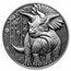 2025 Republic of Cameroon 2 oz Silver Triceratops (w/ Box & COA)