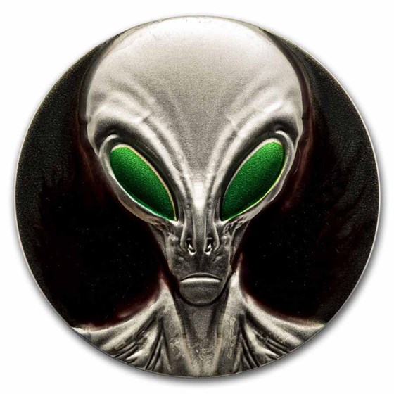 2025 Republic of Cameroon 2 oz Silver We Are Here: Alien 2025 Republic of Cameroon 2 oz Silver We Are Here: Alien