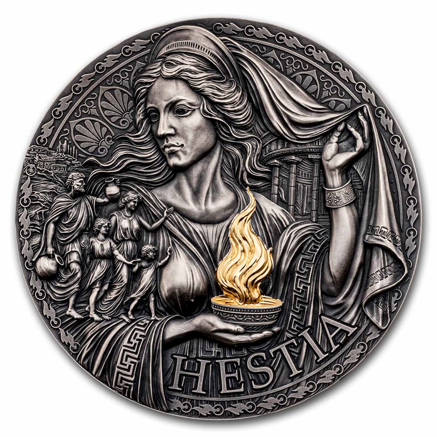 2025 Republic of Cameroon 3 oz Silver Greek Mythology; Hestia