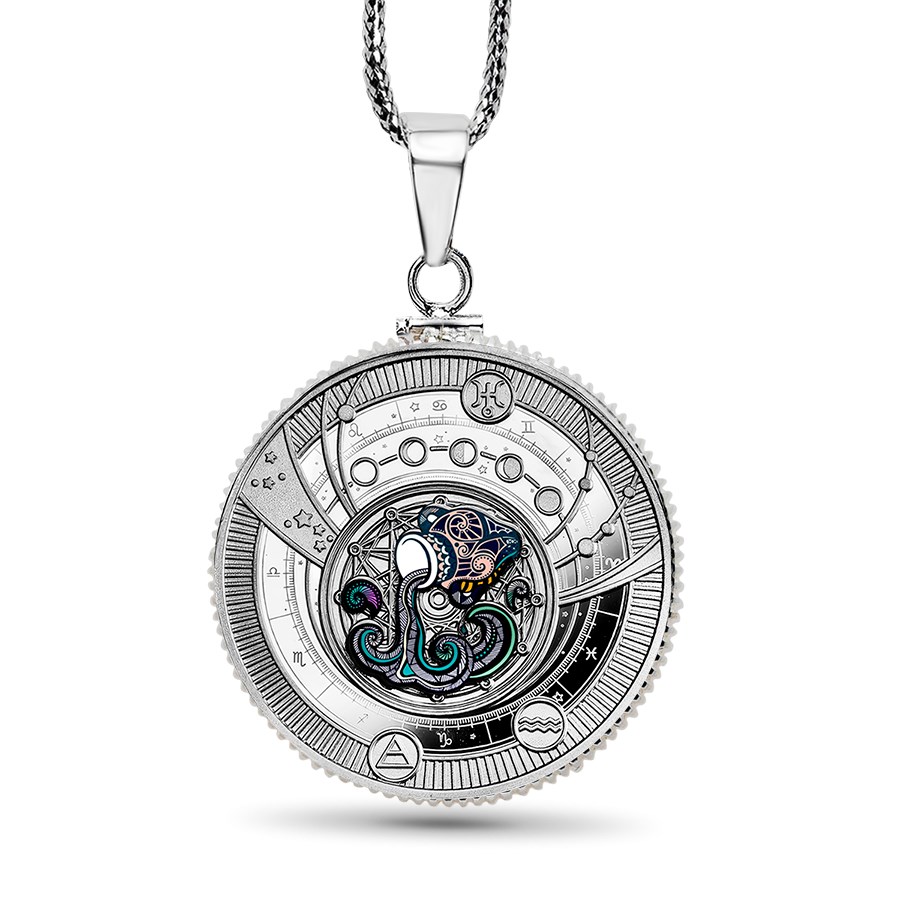 2025 Republic of Cameroon Silver Coin Zodiac: Aquarius Pendant