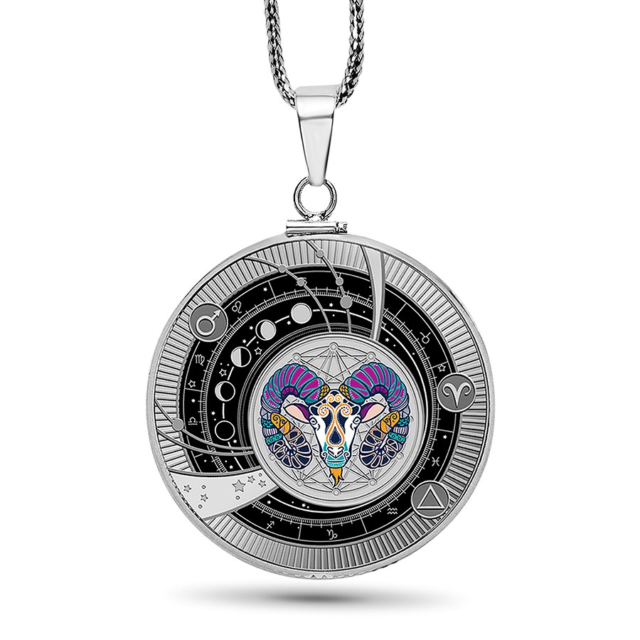 2025 Republic of Cameroon Silver Coin Zodiac: Aries Pendant