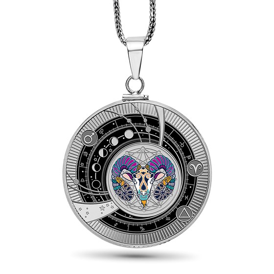 2025 Republic of Cameroon Silver Coin Zodiac: Aries Pendant 2025 Republic of Cameroon Silver Coin Zodiac: Aries Pendant