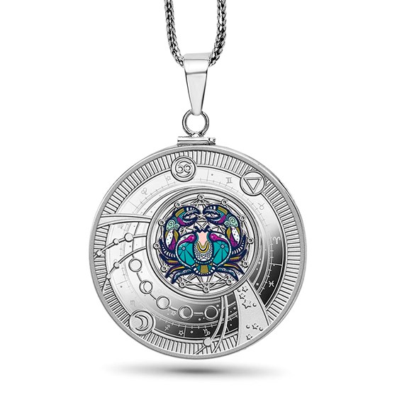 2025 Republic of Cameroon Silver Coin Zodiac: Cancer Pendant 2025 Republic of Cameroon Silver Coin Zodiac: Cancer Pendant